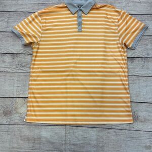 Callaway Orange and Gray Striped Polo Shirt